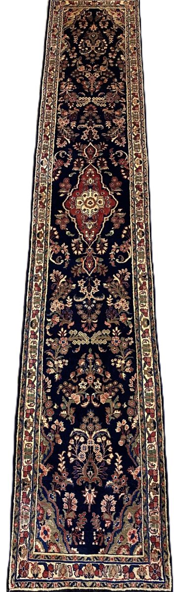 Traditional Hand-Knotted Persian Mehraban Runner