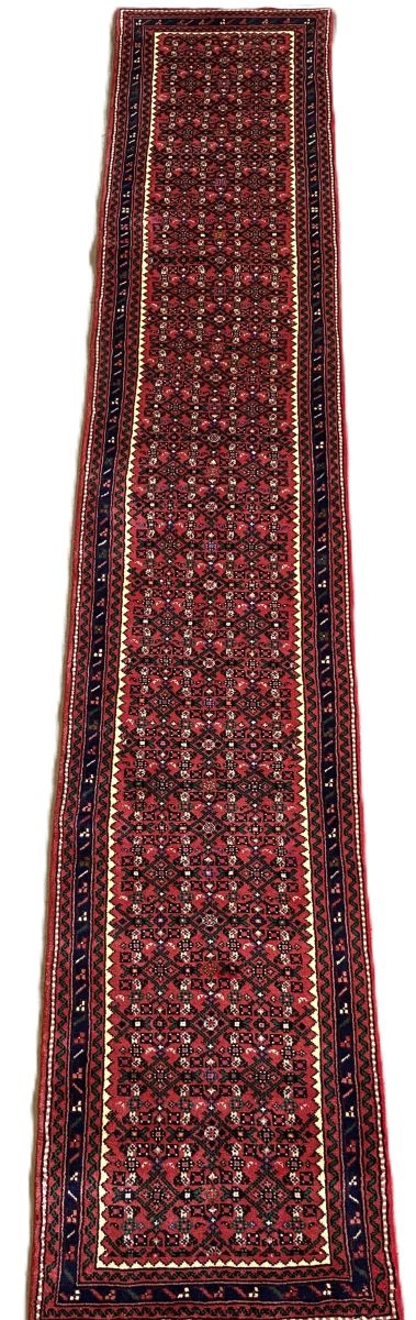 Hand-Knotted Tribal Persian Hossainabad Runner