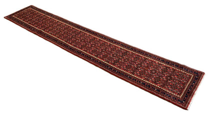 Hand-Knotted Tribal Persian Hossainabad Runner