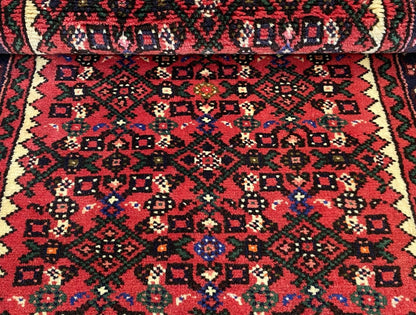 Hand-Knotted Tribal Persian Hossainabad Runner