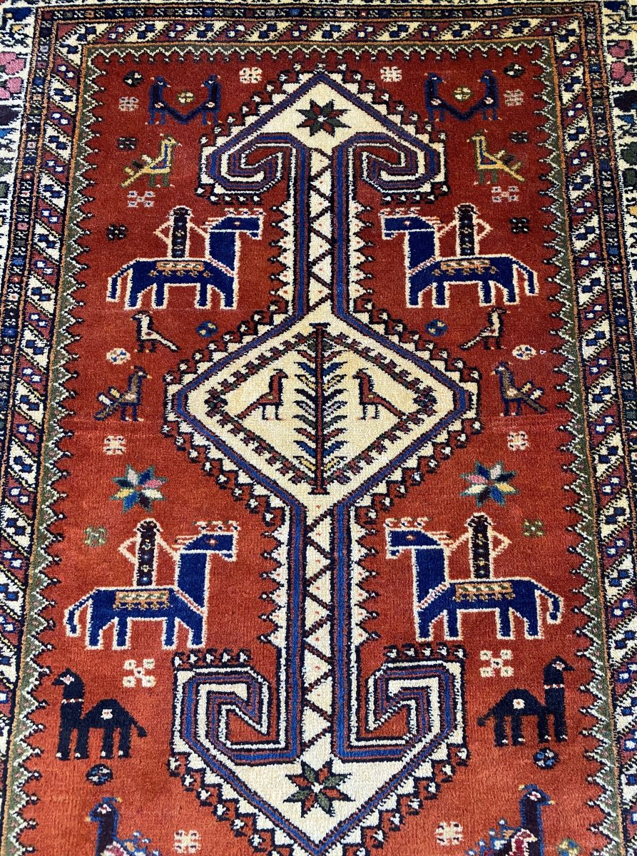Hand-Knotted Tribal Persian Nasrabad Runner
