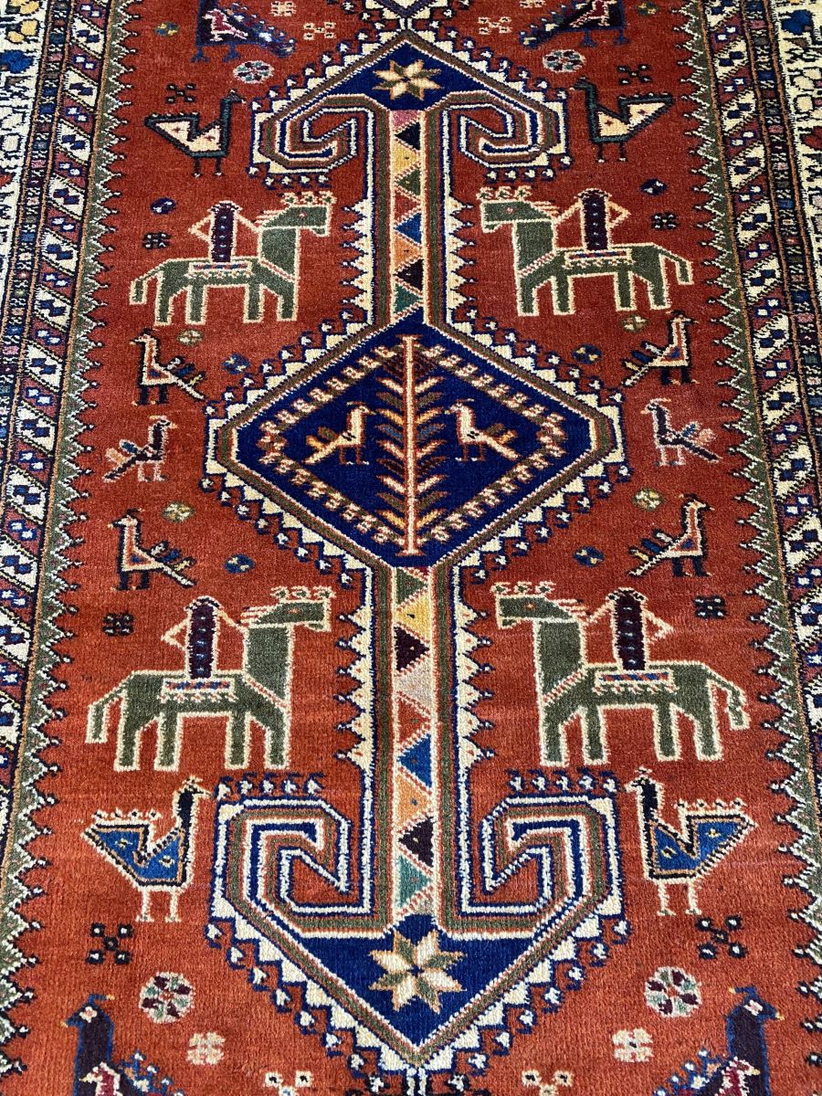 Hand-Knotted Tribal Persian Nasrabad Runner