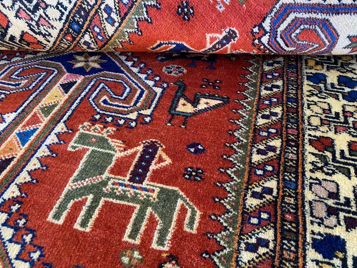Hand-Knotted Tribal Persian Nasrabad Runner