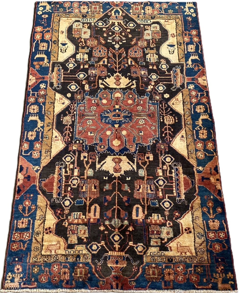 Hand-Knotted Tribal Persian Nahavand Rug