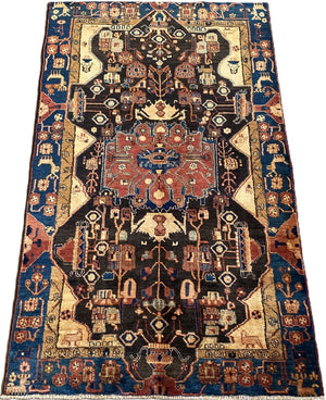 Hand-Knotted Tribal Persian Nahavand Rug