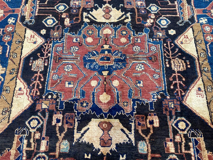 Hand-Knotted Tribal Persian Nahavand Rug