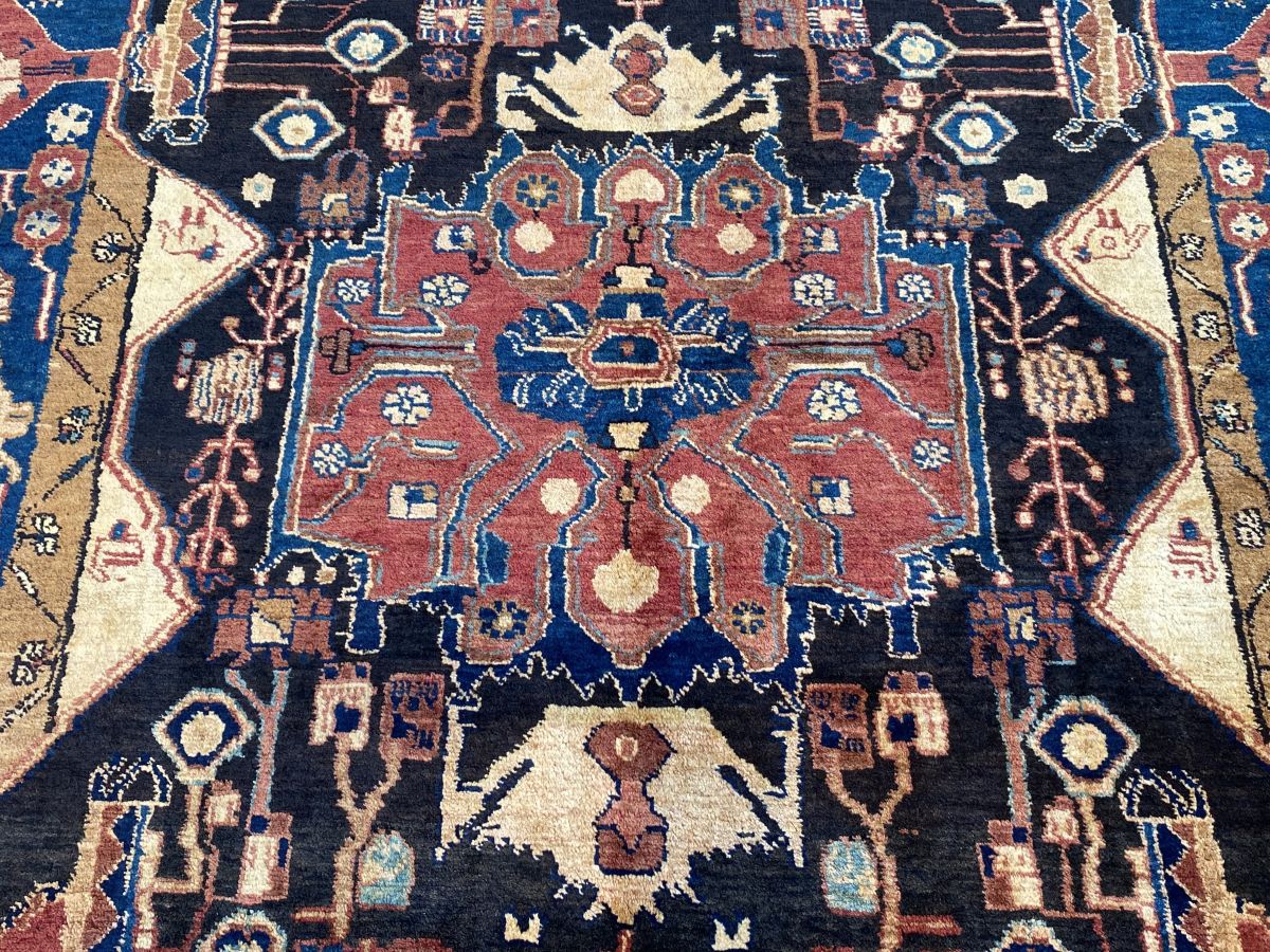 Hand-Knotted Tribal Persian Nahavand Rug