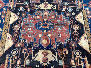 Hand-Knotted Tribal Persian Nahavand Rug