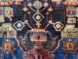 Hand-Knotted Tribal Persian Nahavand Rug