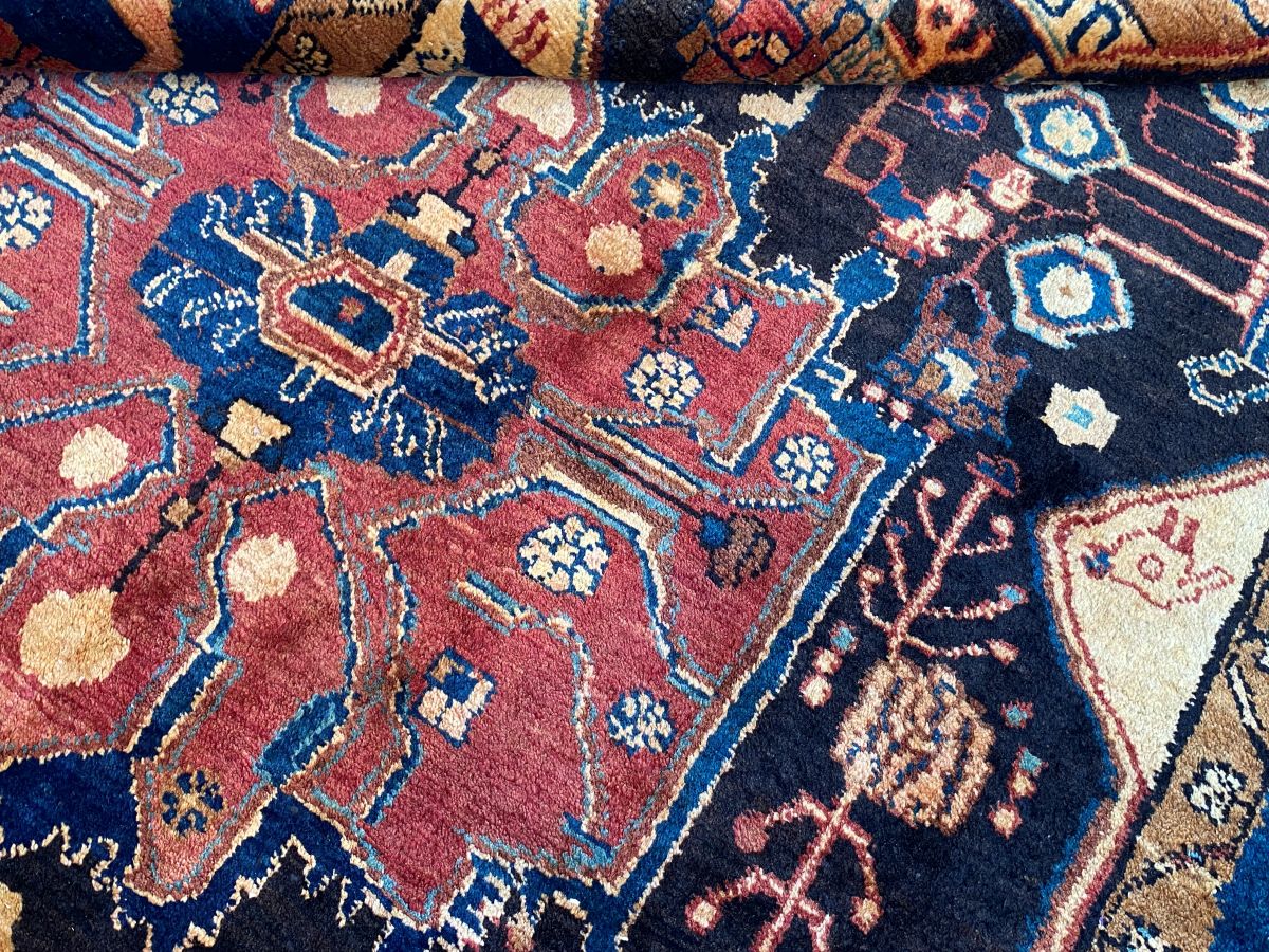 Hand-Knotted Tribal Persian Nahavand Rug