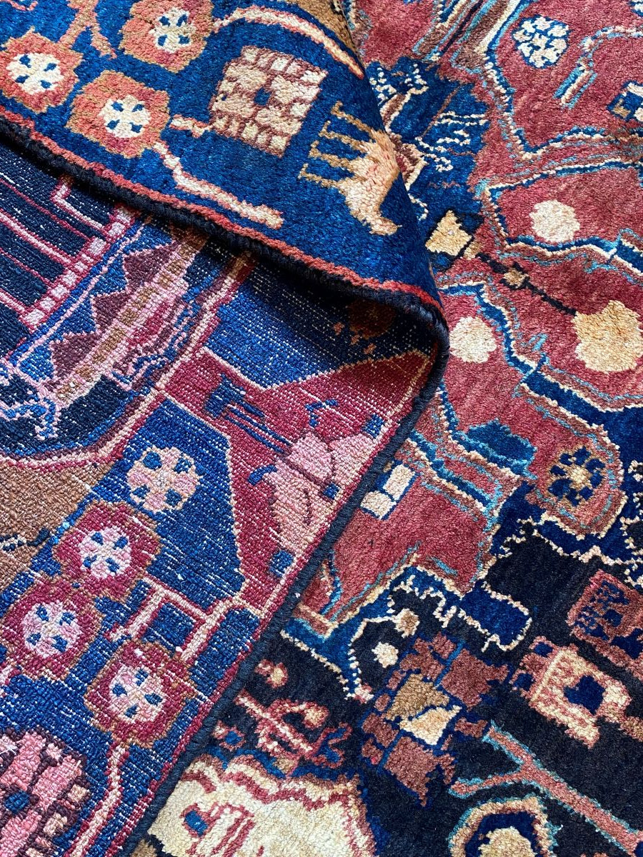 Hand-Knotted Tribal Persian Nahavand Rug