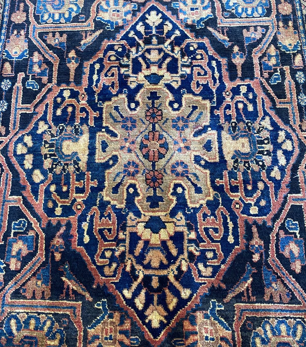 Hand-Knotted Tribal Persian Nahavand Rug