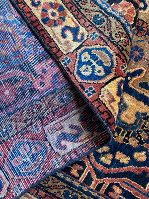 Hand-Knotted Tribal Persian Nahavand Rug