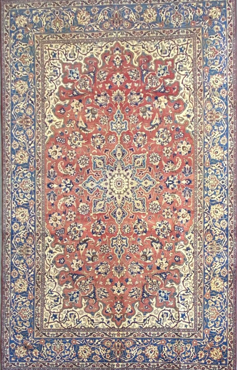 Hand-Knotted Persian Isfahan Najafabad Carpet