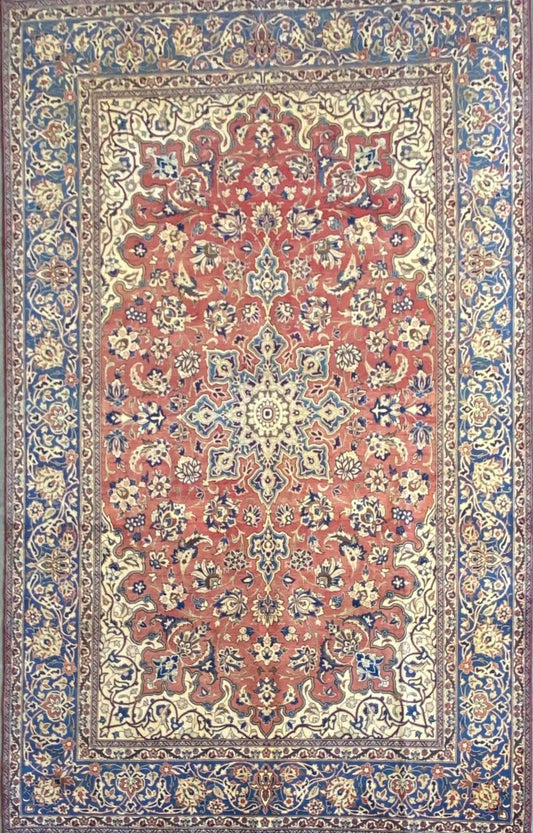 Hand-Knotted Persian Isfahan Najafabad Carpet