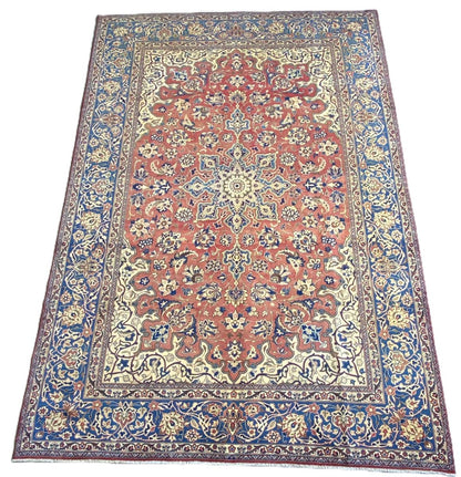 Hand-Knotted Persian Isfahan Najafabad Carpet
