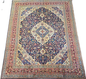 Hand-Knotted Persian Kashmar Carpet