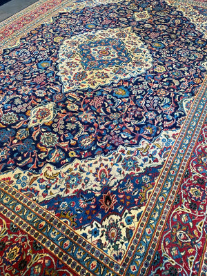 Hand-Knotted Persian Kashmar Carpet