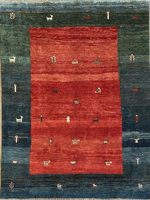 Hand-Woven Tribal Persian Gabbeh Rug