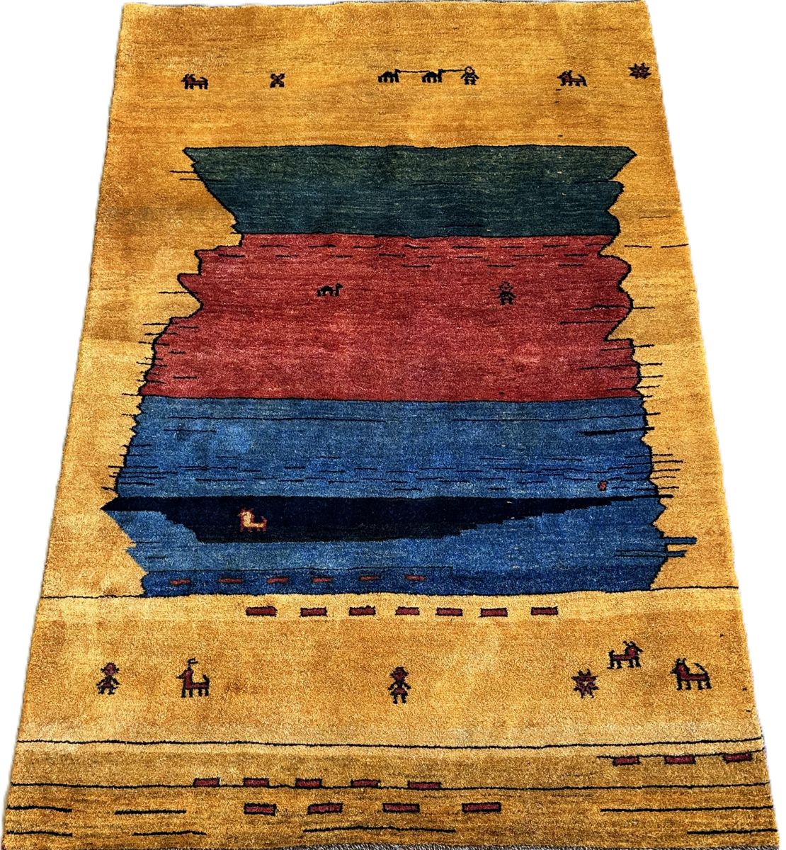 Hand-Knotted Tribal Persian Gabbeh Rug