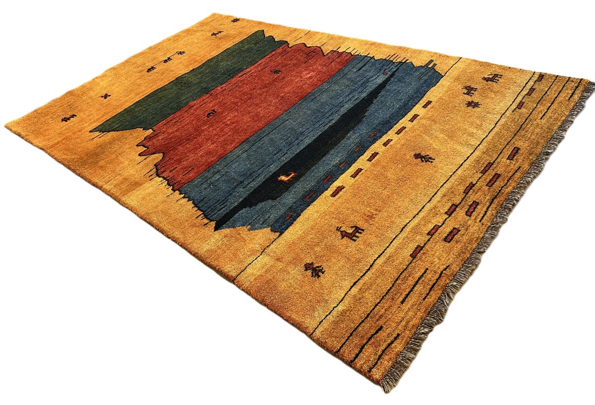 Hand-Knotted Tribal Persian Gabbeh Rug