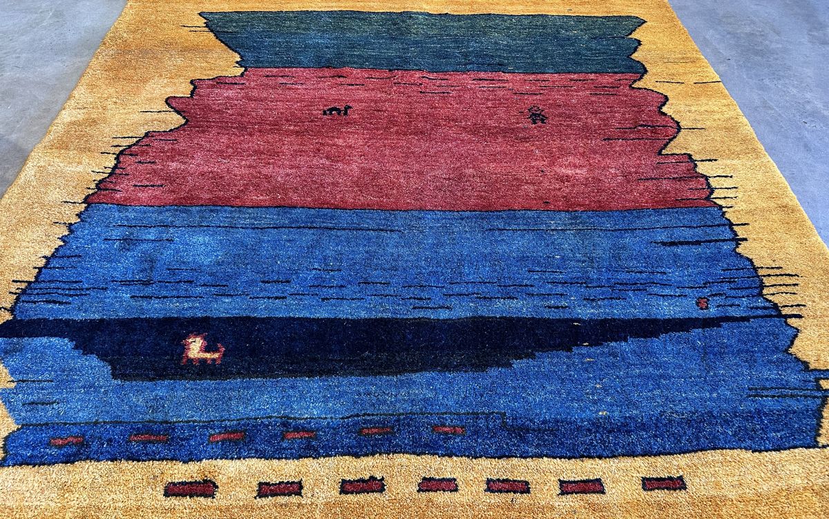 Hand-Knotted Tribal Persian Gabbeh Rug