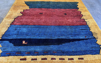 Hand-Knotted Tribal Persian Gabbeh Rug