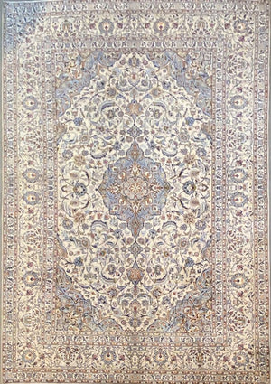 Hand-Knotted Persian Kashan Carpet