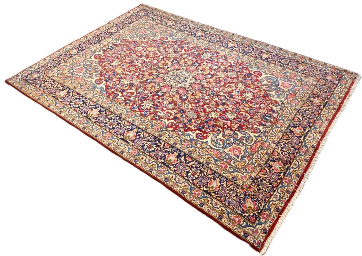 Hand-Knotted Persian Kerman Carpet