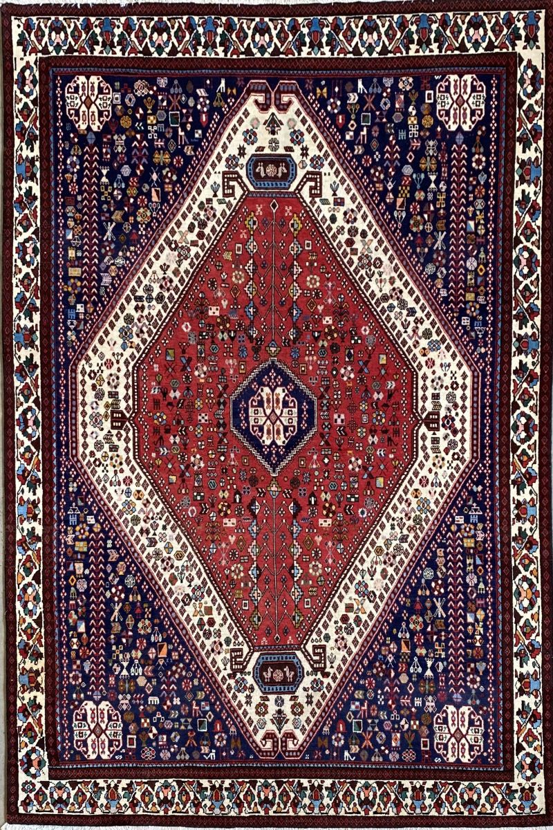 Hand-Knotted Tribal Persian Abadeh Carpet