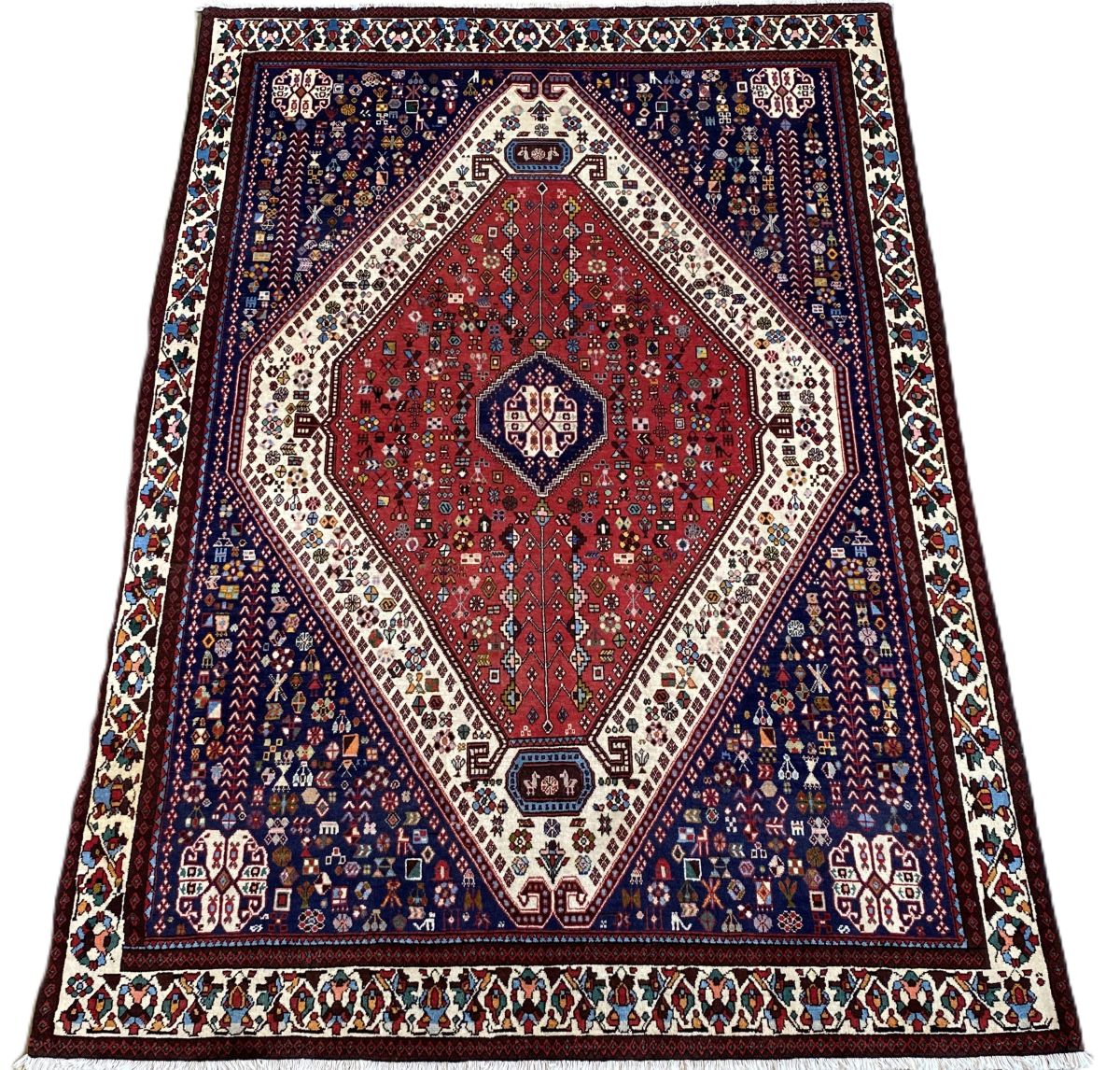Hand-Knotted Tribal Persian Abadeh Carpet