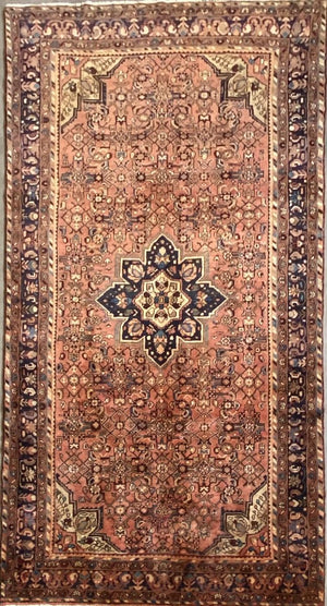 Hand-Knotted Tribal Persian Hossainabad Rug