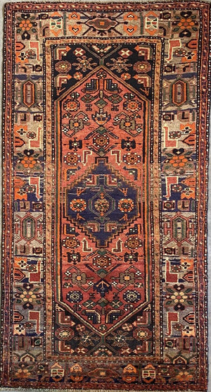 Hand-Knotted Tribal Persian Khamseh Rug