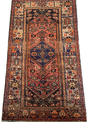 Hand-Knotted Tribal Persian Khamseh Rug