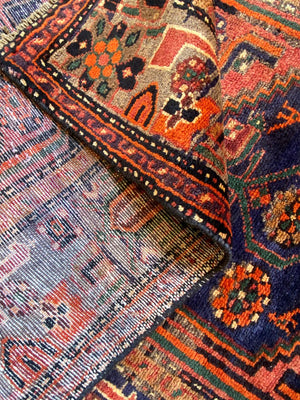 Hand-Knotted Tribal Persian Khamseh Rug