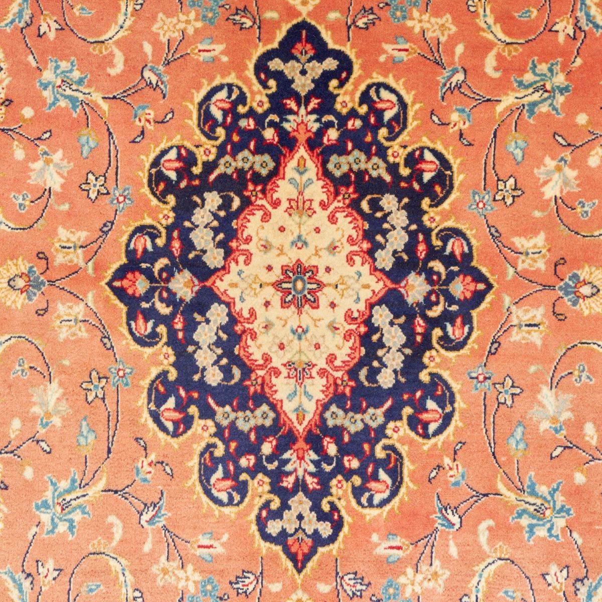 Fine Hand-Knotted Persian Kashan Carpet