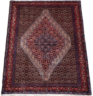Hand-Knotted Tribal Persian Senneh Rug