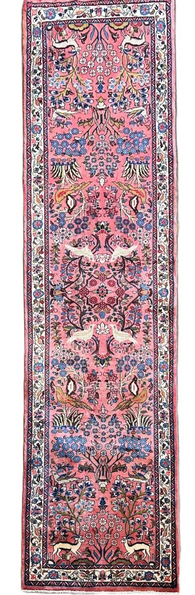 Traditional Hand-Knotted Persian Mehraban Runner