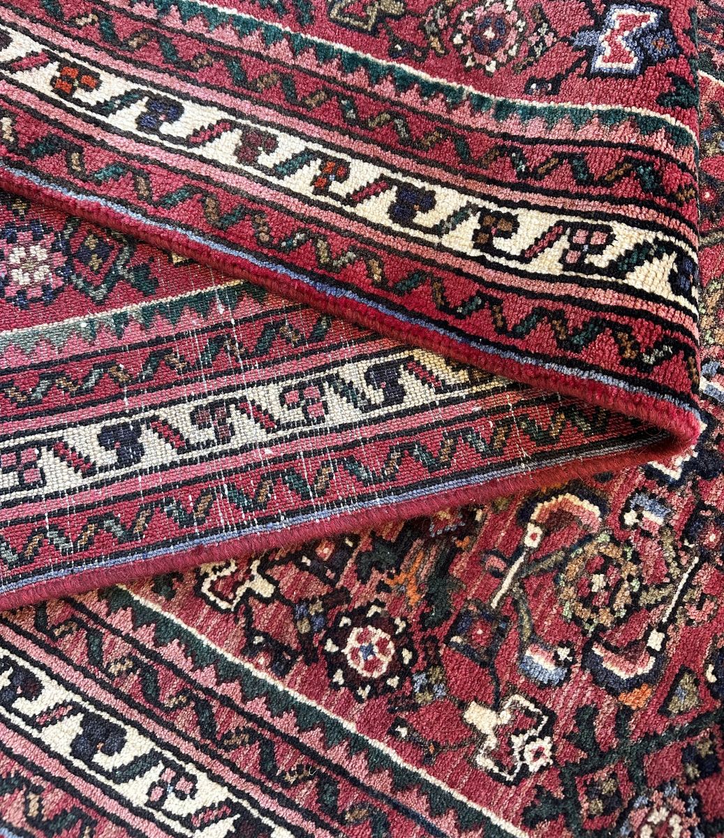 Hand-Knotted Tribal Persian Hossainabad Runner