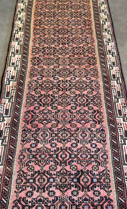Hand-Knotted Tribal Persian Hossainabad Runner