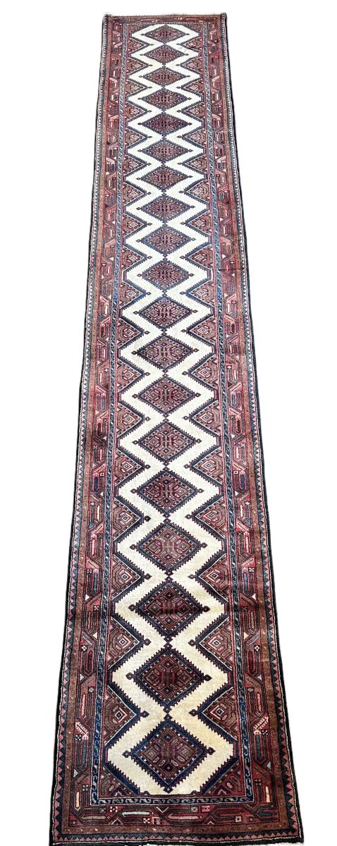 Hand-Knotted Tribal Persian Hamadan Runner