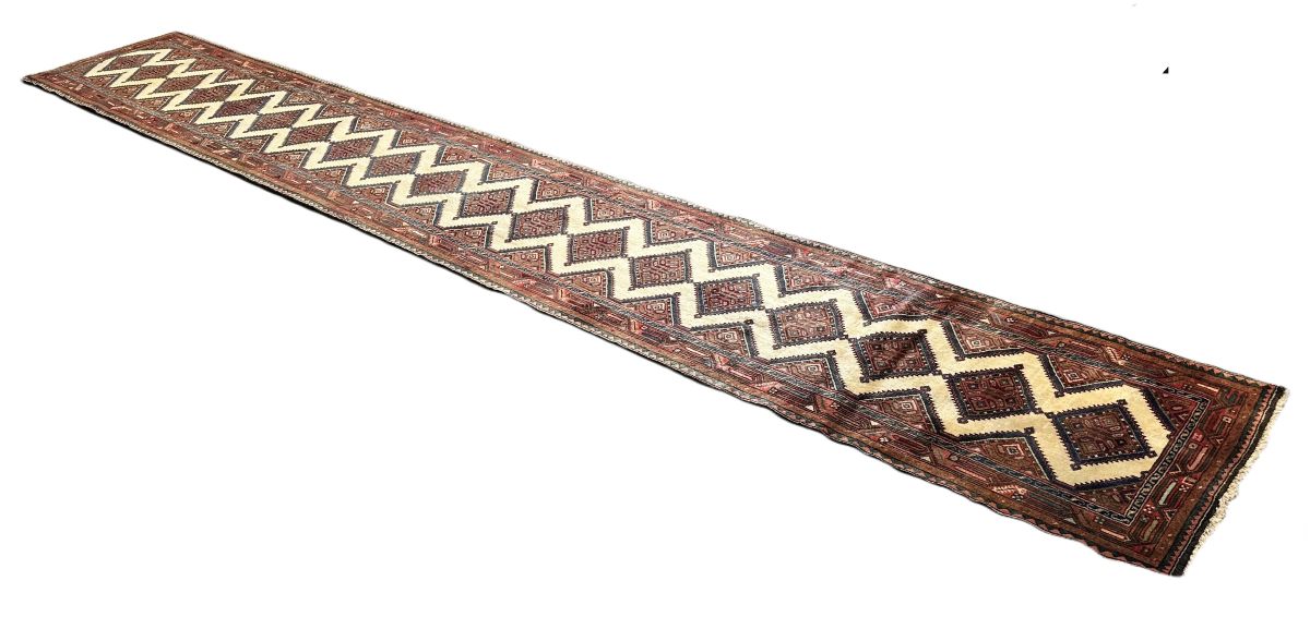 Hand-Knotted Tribal Persian Hamadan Runner