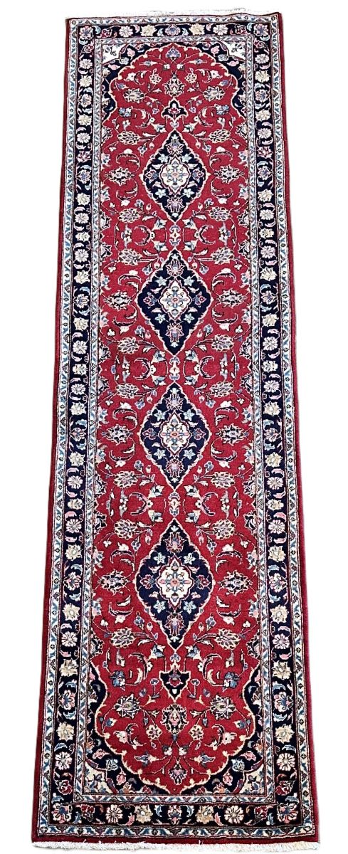 Hand-Knotted Persian Kashan Runner