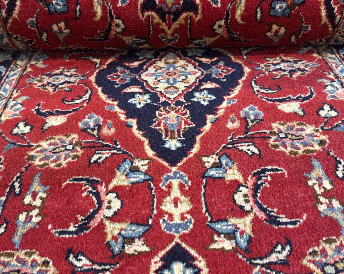 Hand-Knotted Persian Kashan Runner