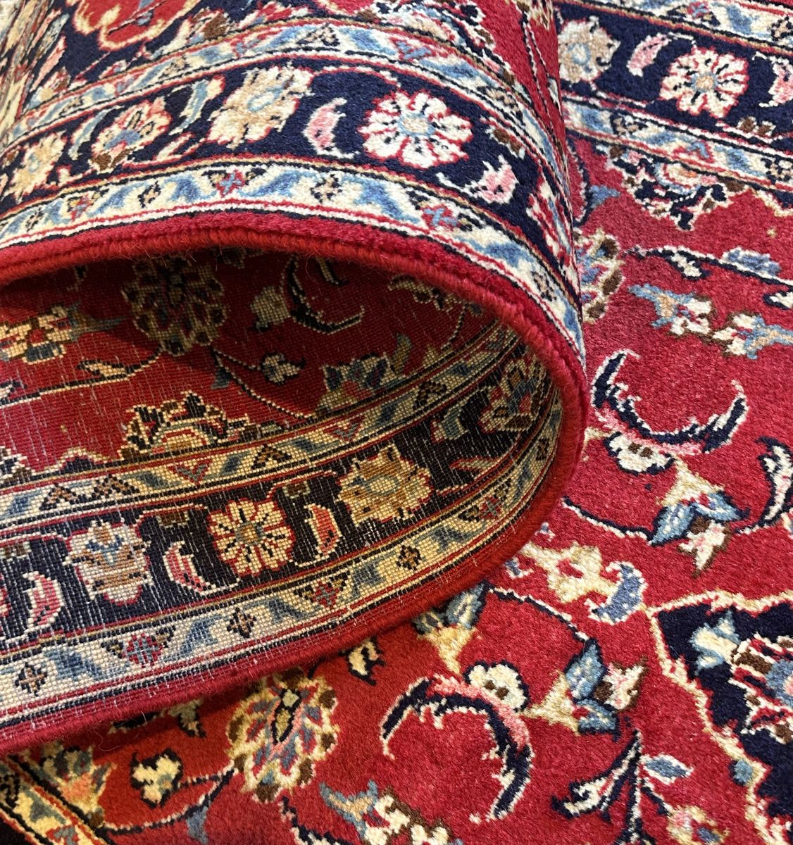 Hand-Knotted Persian Kashan Runner