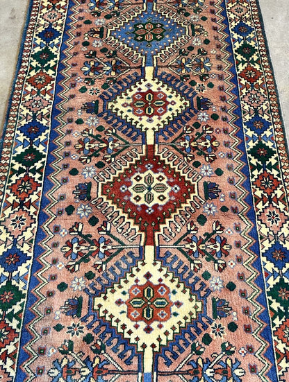 Hand-Knotted Tribal Persian Yallameh Runner
