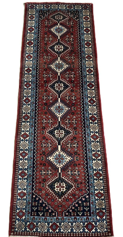Hand-Knotted Tribal Persian Yallameh Runner
