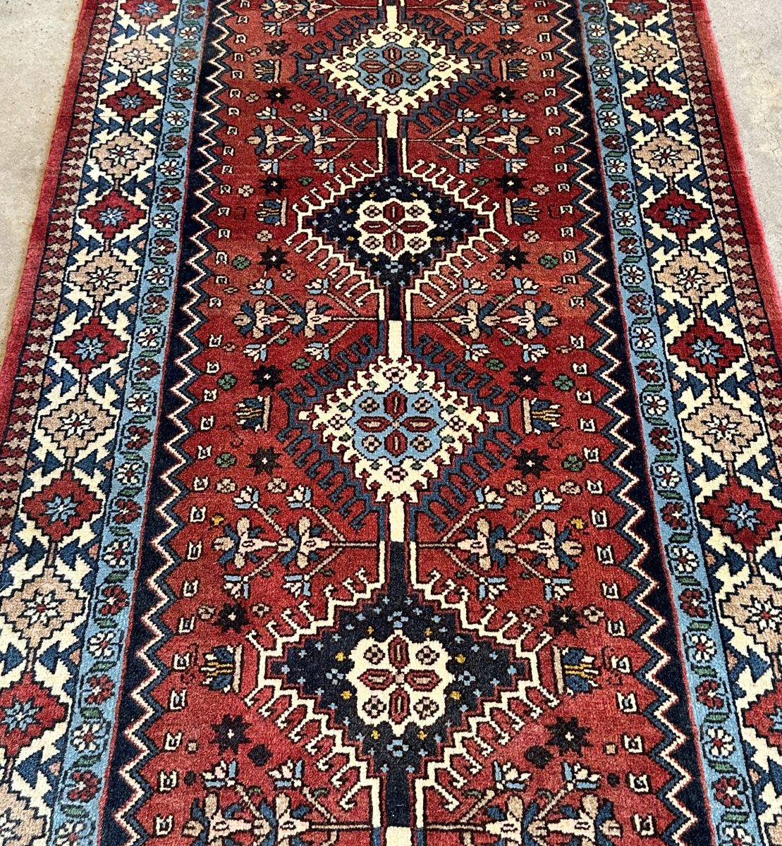 Hand-Knotted Tribal Persian Yallameh Runner