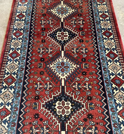 Hand-Knotted Tribal Persian Yallameh Runner