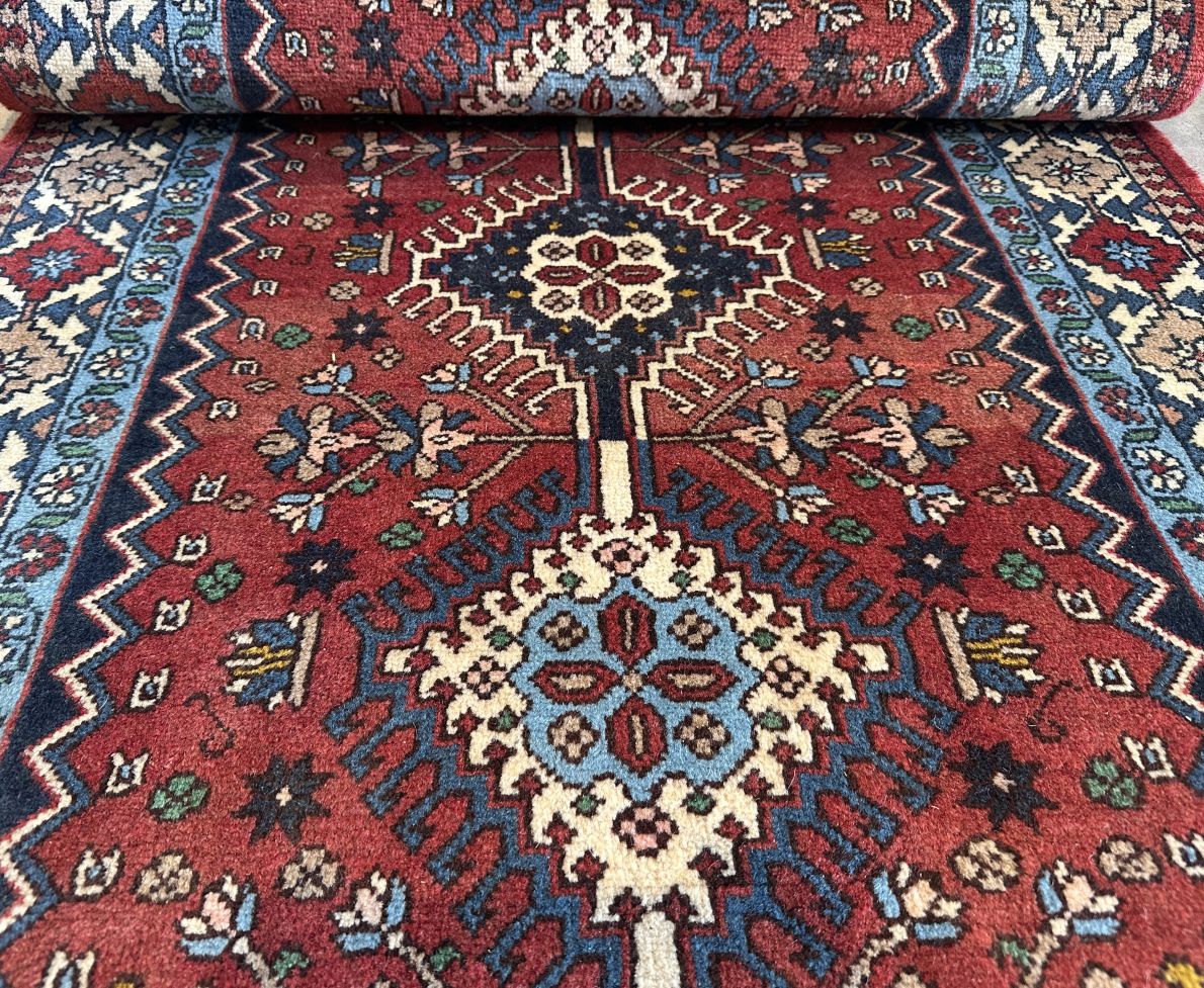 Hand-Knotted Tribal Persian Yallameh Runner